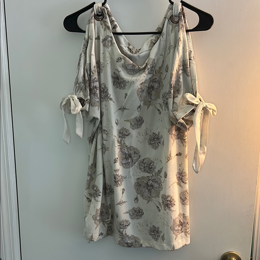 Maurices White Tie Front Short Sleeve Blouse